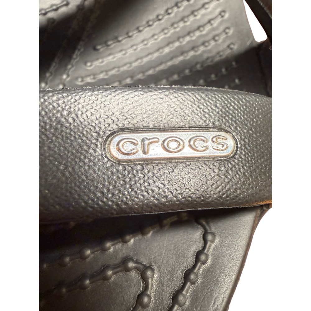 CROCS Cyprus Iv Women's 9 Black Strappy Slip On Strappy Chunky Heel Platform - Picture 12 of 13